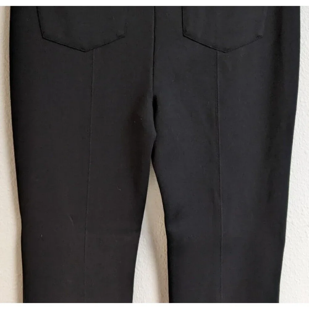 Cabi #6278 Fleggings Black Flared Leg Split Hem Ponte Knit Pull-On Pant SZ M